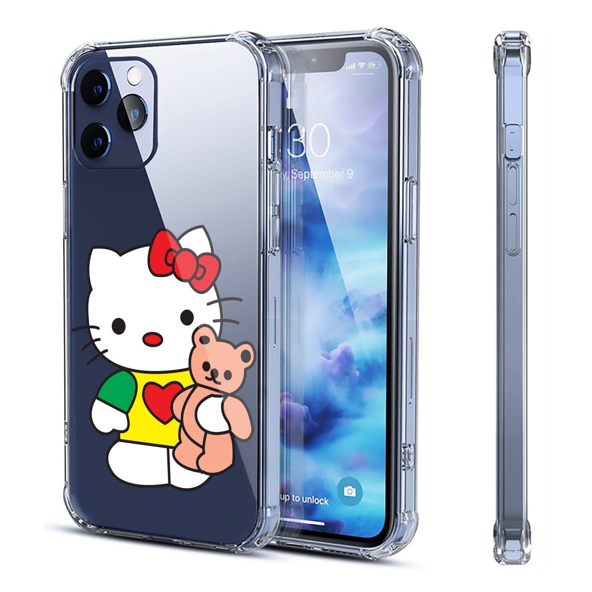（画像用） Hello Kitty ハローキティ 【iPhone 12シリーズ対応】透明スマホケース（クリアソフトケース）